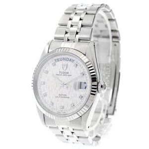 TUDOR Prince Date Day 76214 WG bezel 10P diamond Automatic Men's Watch_893679